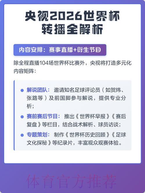2026年世界杯转播渠道全面解析 2026年世界杯转播渠道全面解析